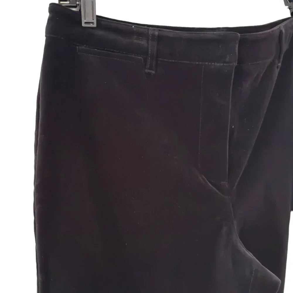 NEW Vintage Ann Taylor Black Velvet Straight Leg Pant Career Velour High Rise 10